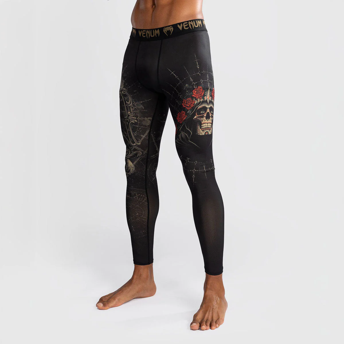 Calças de compressão Venum Santa Muerte 5.0 Preto-Dourado  - Image 6