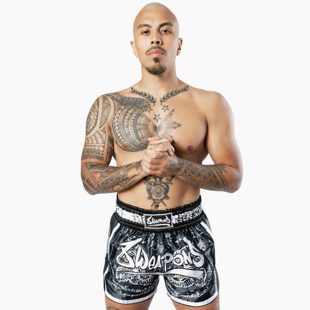 Calções de Kickboxing-Thai 8 Weapons Carbon Sak Yant Tigers  - Image 6
