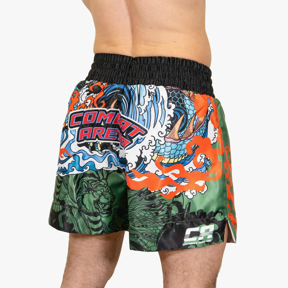 Calções de Kickboxing-Thai Combat Arena Yin Yang Battle Verde  - Image 5