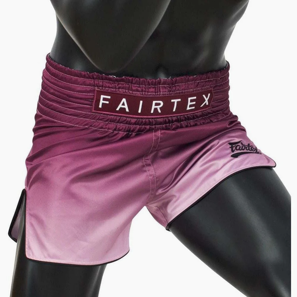 Calções de Kickboxing-Thai Fairtex BS1904 Desvanecer Bordô  - Image 3