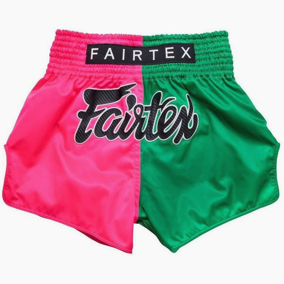 Calções de Kickboxing-Thai Fairtex BS1911 Rosa-Verde 