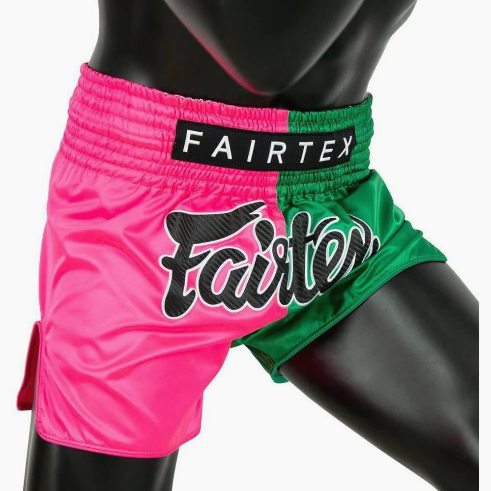 Calções de Kickboxing-Thai Fairtex BS1911 Rosa-Verde  - Image 3