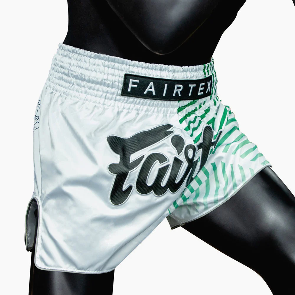 Calções de Kickboxing-Thai Fairtex BS1923 Racer Branco  - Image 7