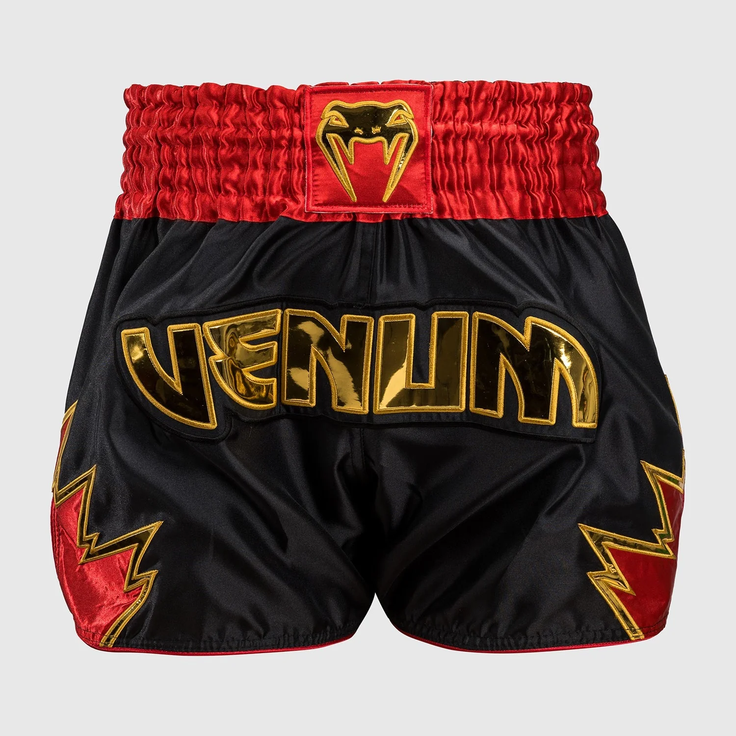 Calções de Kickboxing-Thai Venum Inferno Preto-ouro-vermelho 