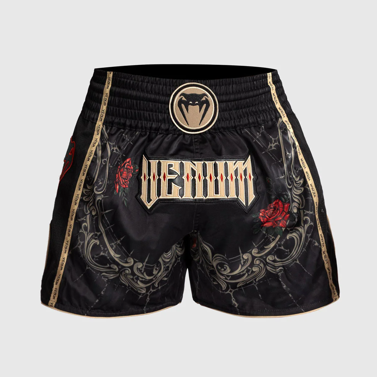 Calções de Kickboxing-Thai Venum Santa Muerte 5.0 Preto-Ouro 