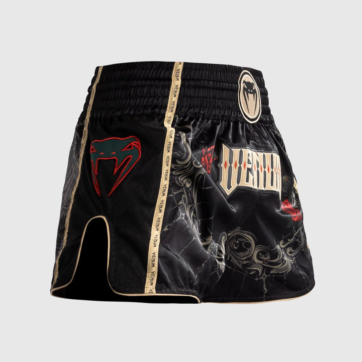 Calções de Kickboxing-Thai Venum Santa Muerte 5.0 Preto-Ouro  - Image 4
