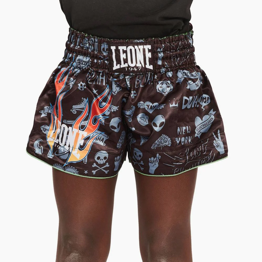 Calções de criança kick-thai Leone Flames ABJ20 