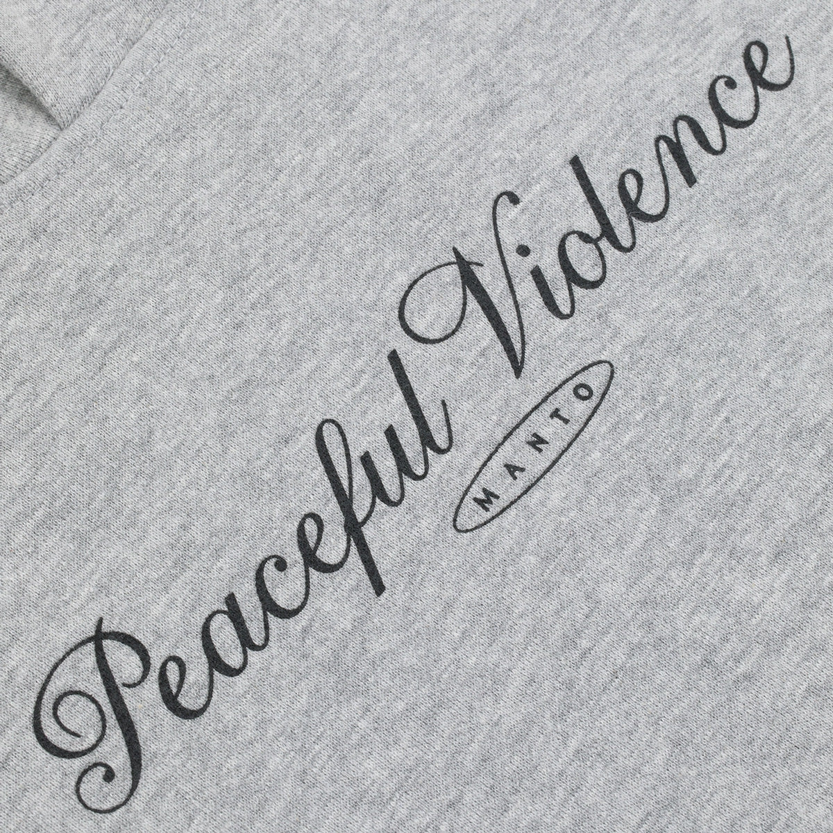 Casaco Manto Peaceful Violence com capuz Cinza  - Image 6