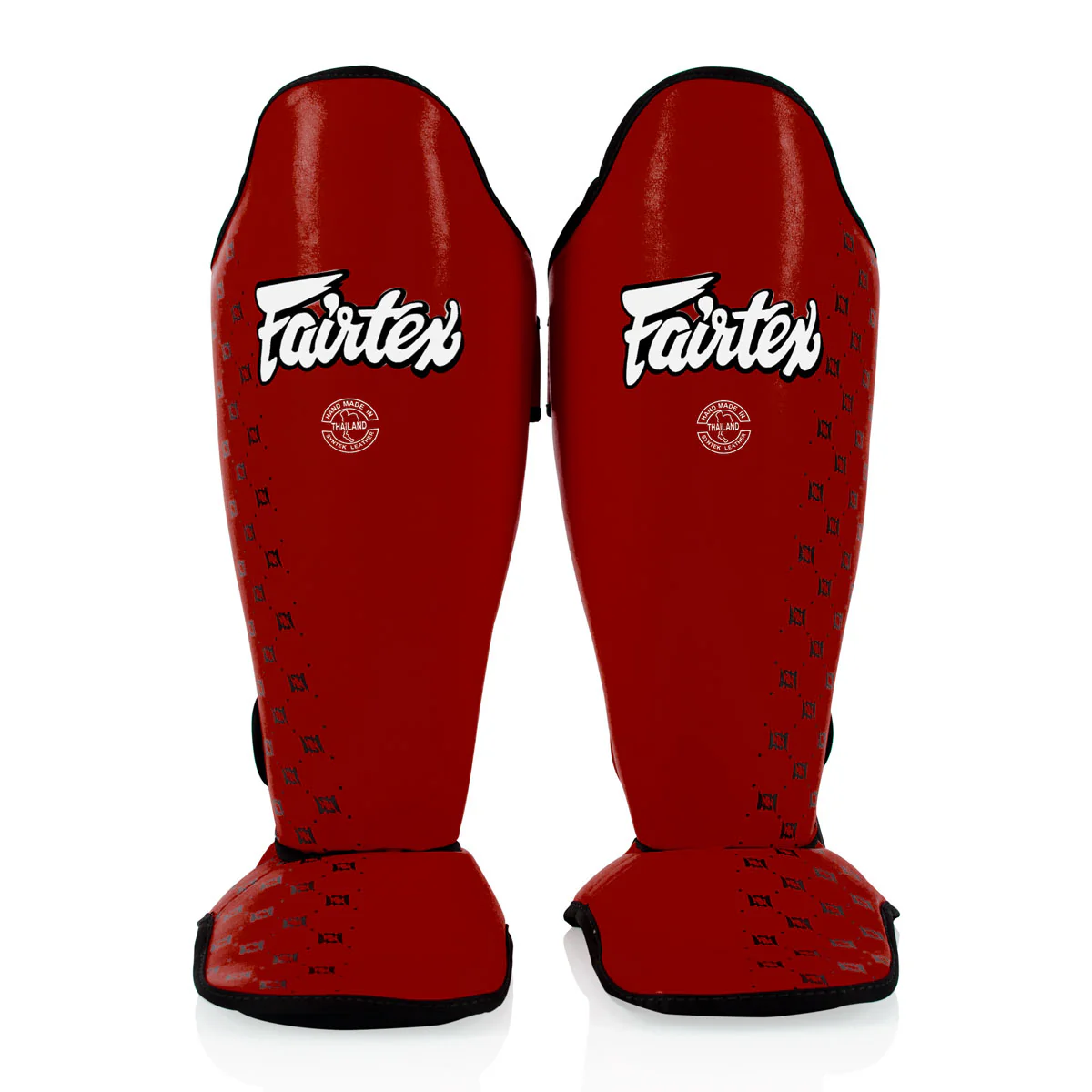 Caneleiras Fairtex Competição SP5 com protetor de pés Vermelho 