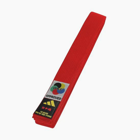 Cinto Adidas Elite WKF Vermelho com Kanji 