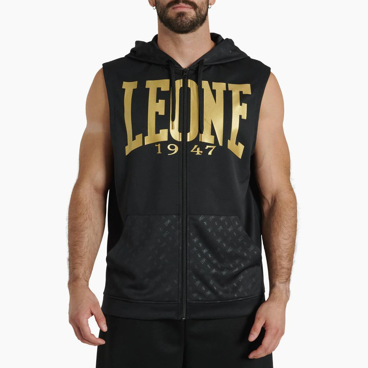 Colete sem mangas com capuz Leone DNA ABX720 Preto 