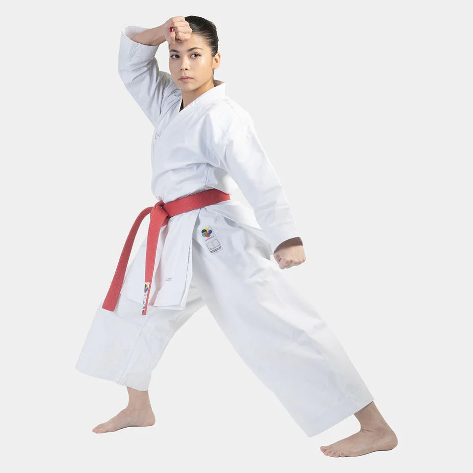 Fato karate Arawaza Kata Deluxe Evo WKF bordado branco 