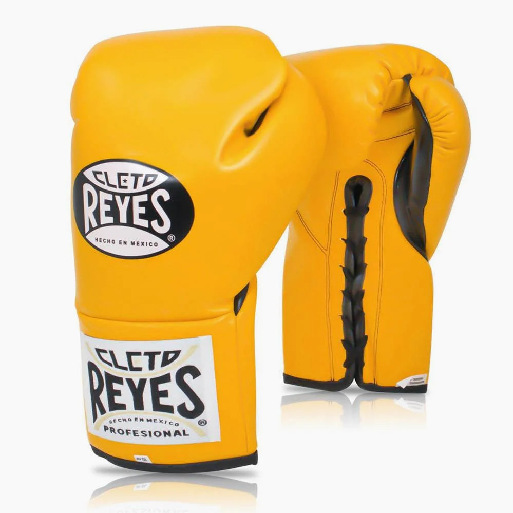 Luvas de Boxe Cleto Reyes Professional CB2 Amarelo com atacadores 