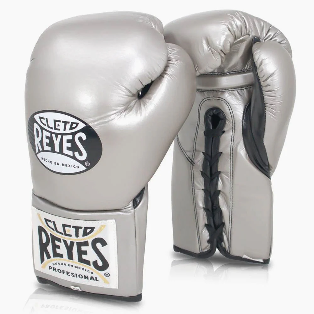Luvas de Boxe Cleto Reyes Professional CB2 Platina com atacadores 