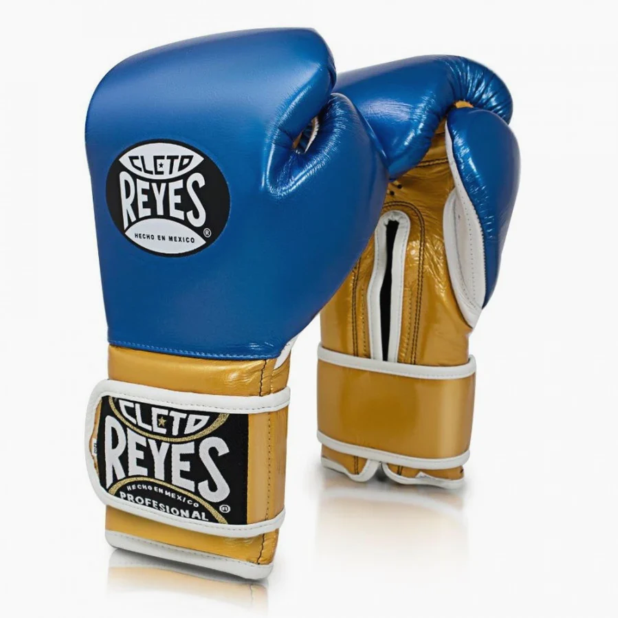 Luvas de Boxe Cleto Reyes Sparring CE6 Azul Safira Ouro 