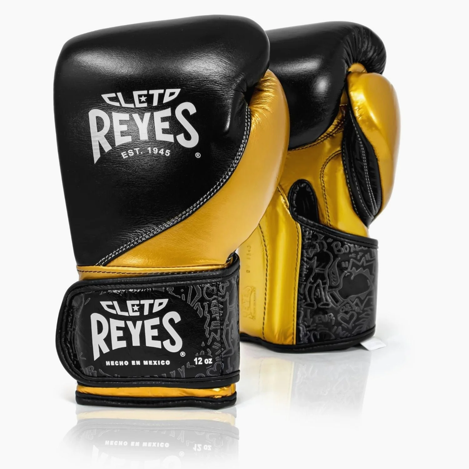Luvas de Boxe Cleto Reyes High Precision Treino CE7 Preto-Ouro 