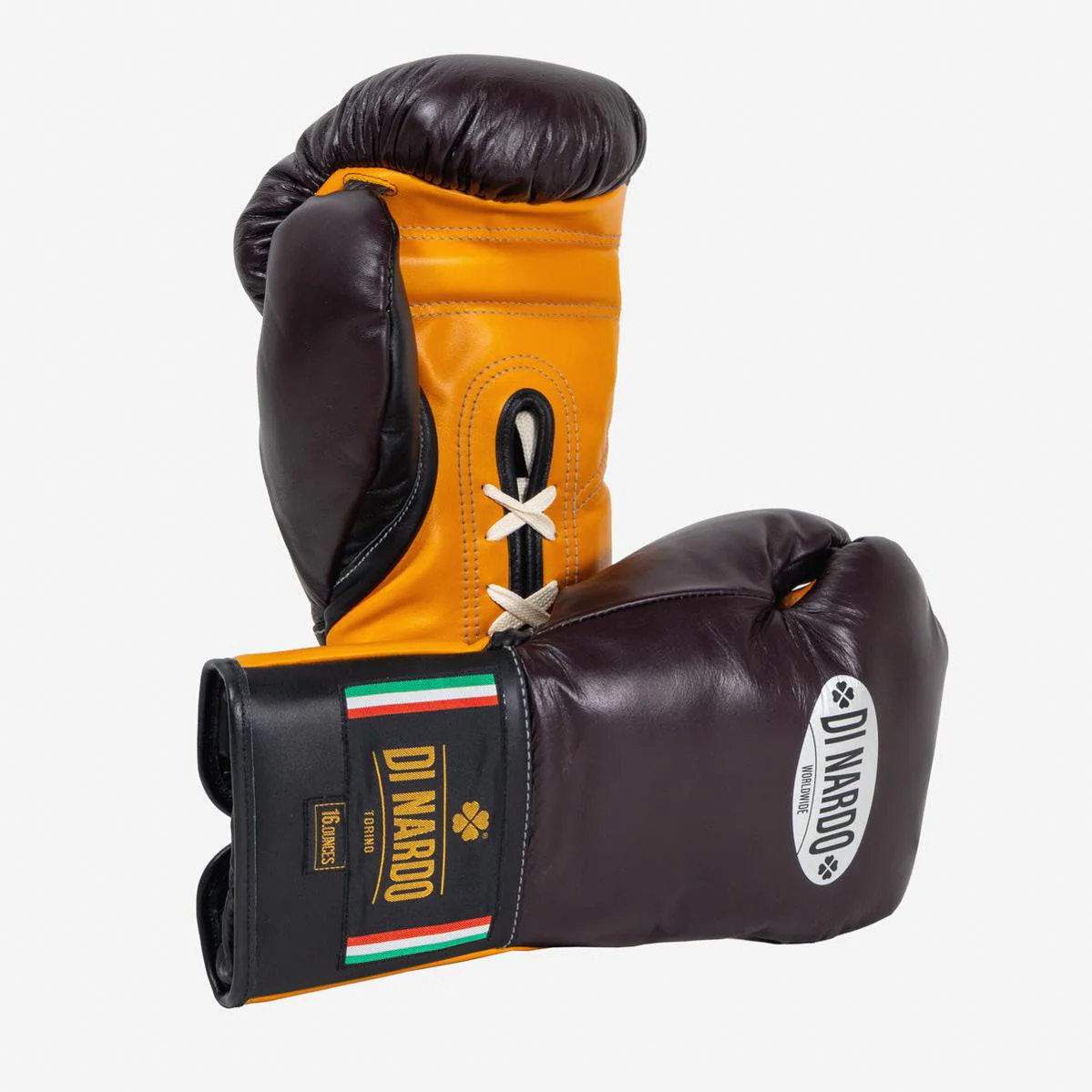 Luvas de Boxe Di Nardo com Atacadores 16 Oz Borgonha-amarelo 