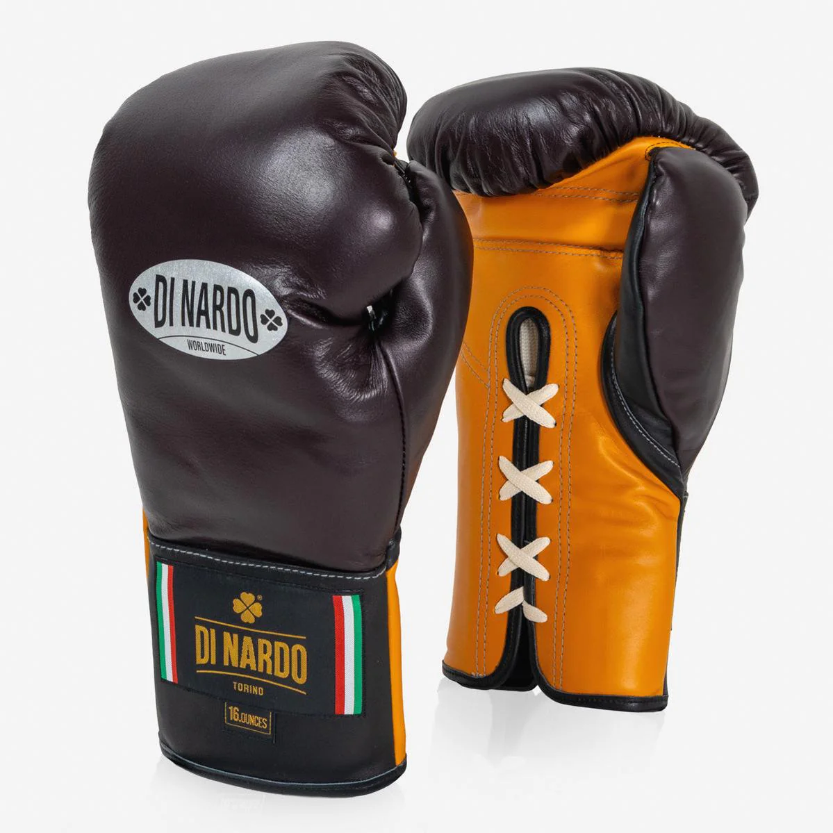 Luvas de Boxe Di Nardo com Atacadores 16 Oz Borgonha-amarelo  - Image 2