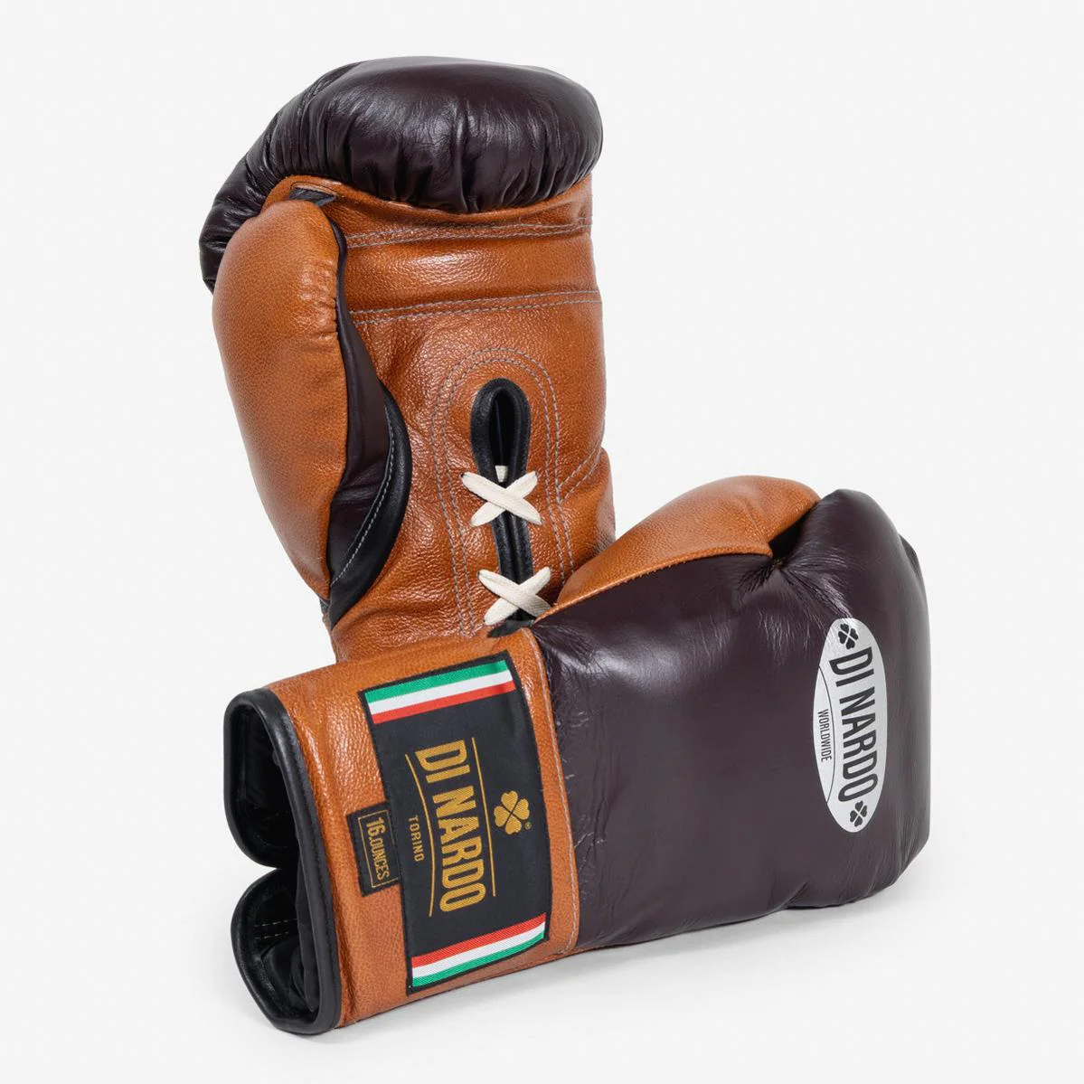 Luvas de Boxe Di Nardo com Atacadores 16 Oz Borgonha-conhaque 