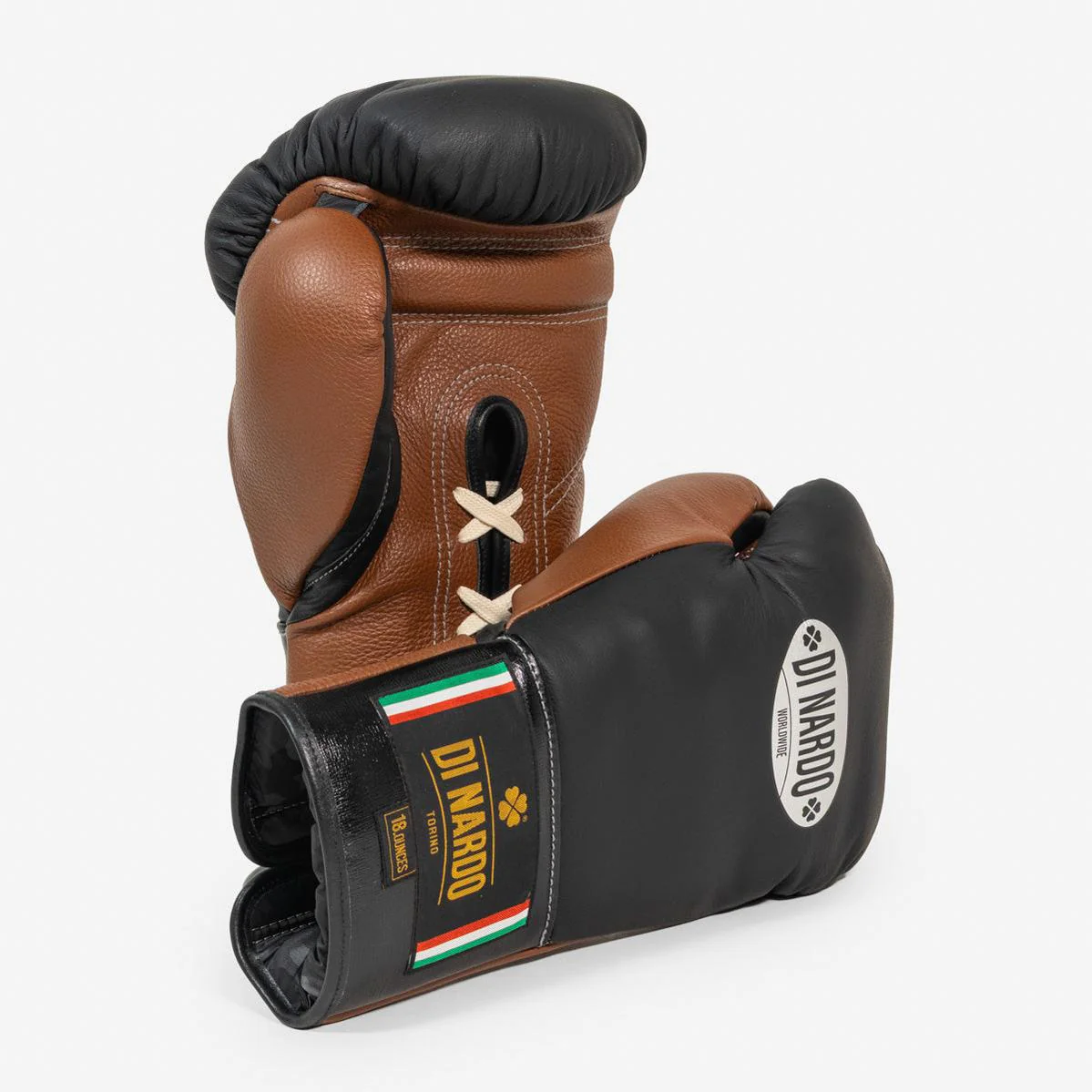 Luvas de Boxe Di Nardo com Atacadores 18 Oz Preto-castanho 