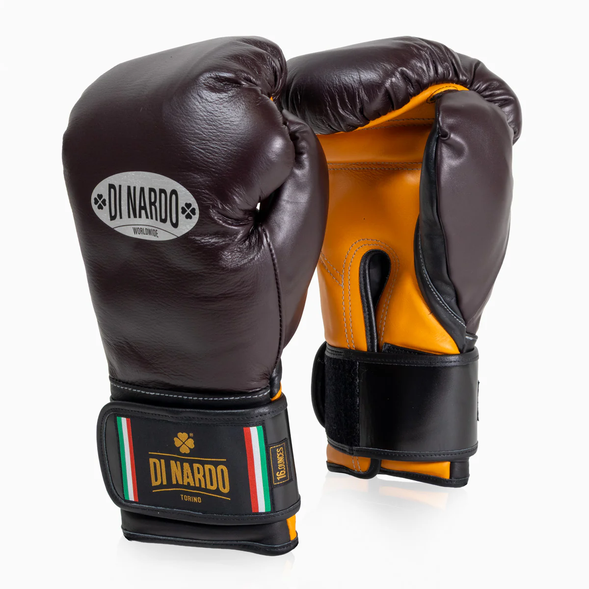 Luvas de Boxe Di Nardo com Velcro 16 Oz Borgonha-amarelo  - Image 2