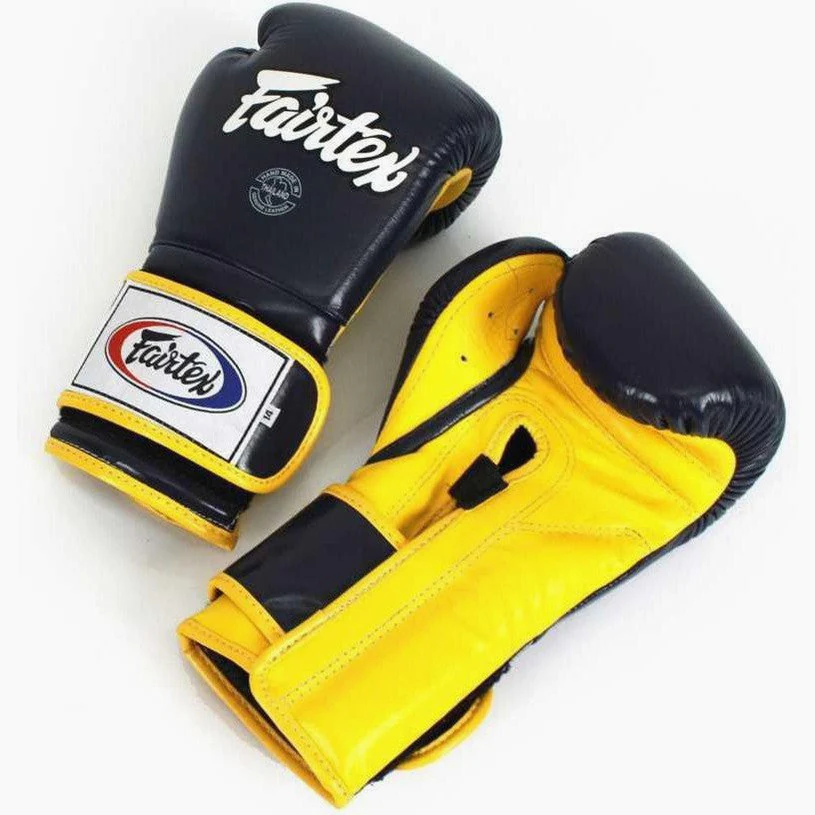 Luvas de Boxe Fairtex Mexican Estilo BGV9 Azul-amarelo - Image 2