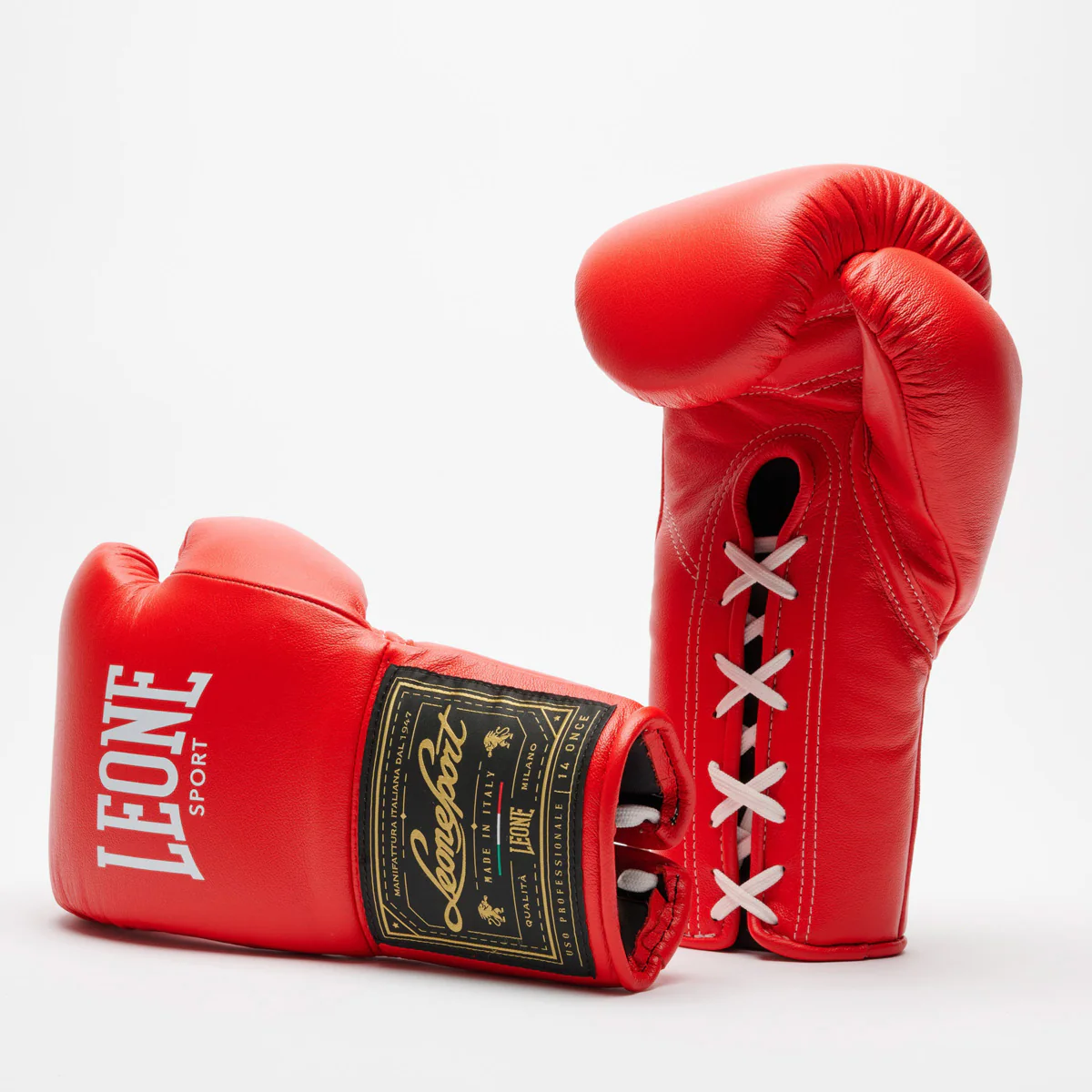 Luvas de Boxe Leone Desporto Orlando Classico com atacadores Vermelho 