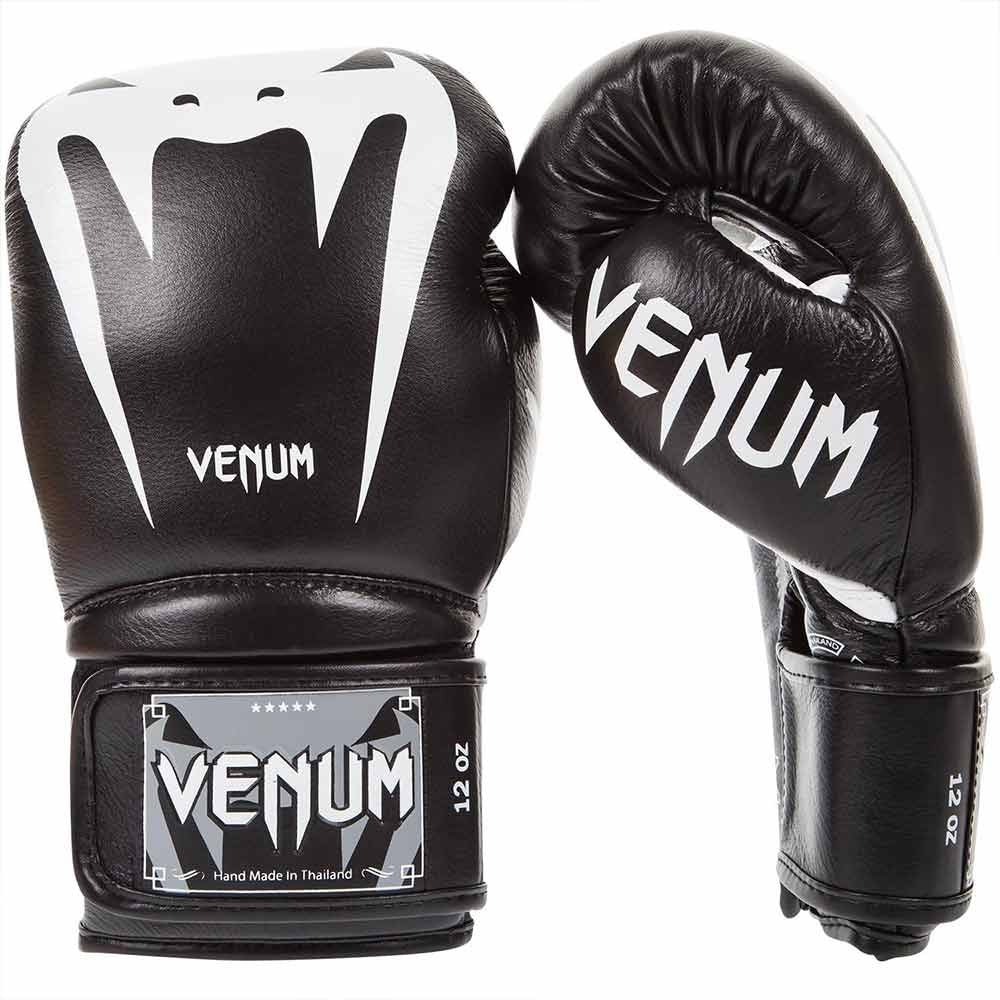 Luvas de Boxe Venum Giant 3.0 em Napa Preto-Branco 