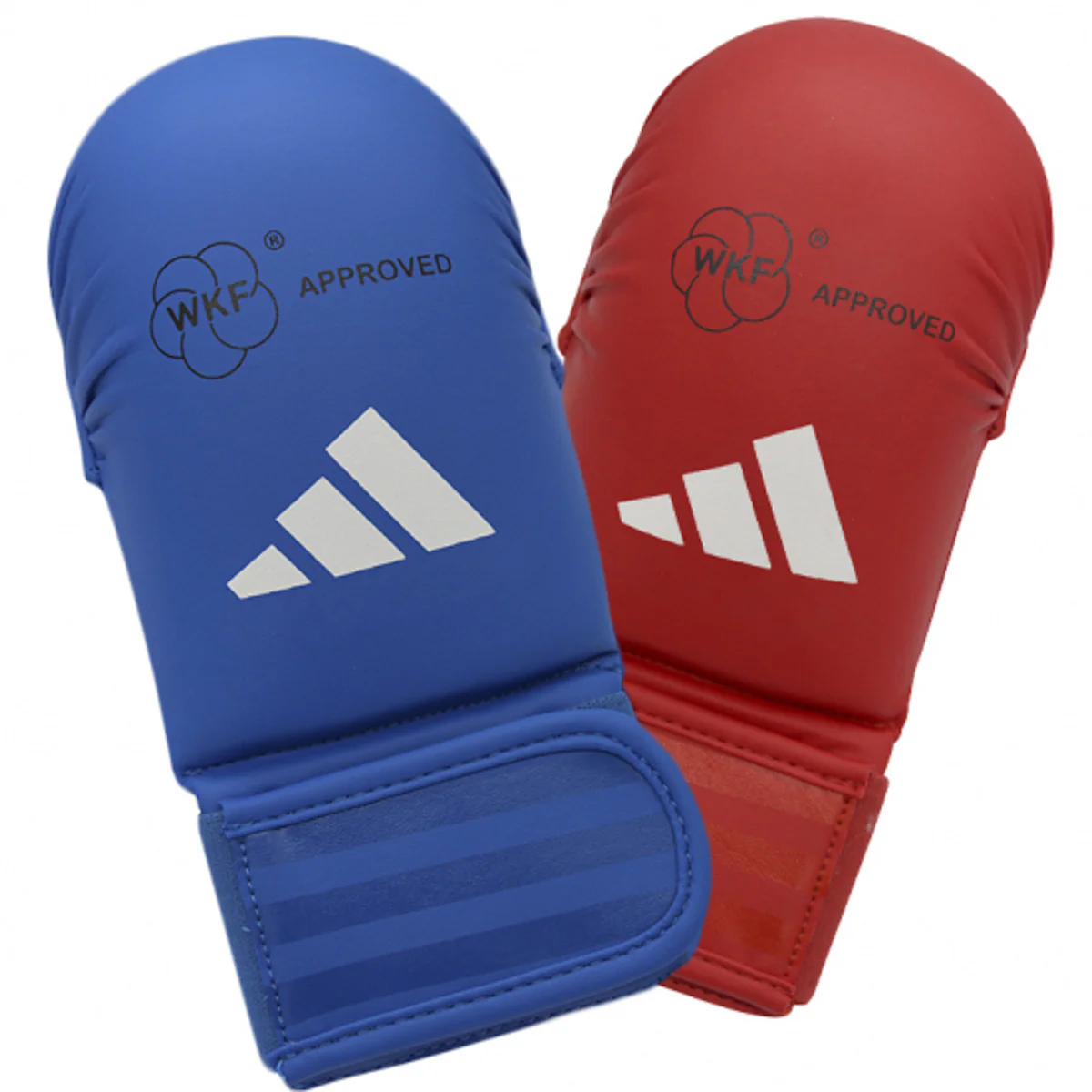 Luvas de Karate-Kumite Adidas Vermelho e Azul Homologados WKF sem polegar  - Image 3