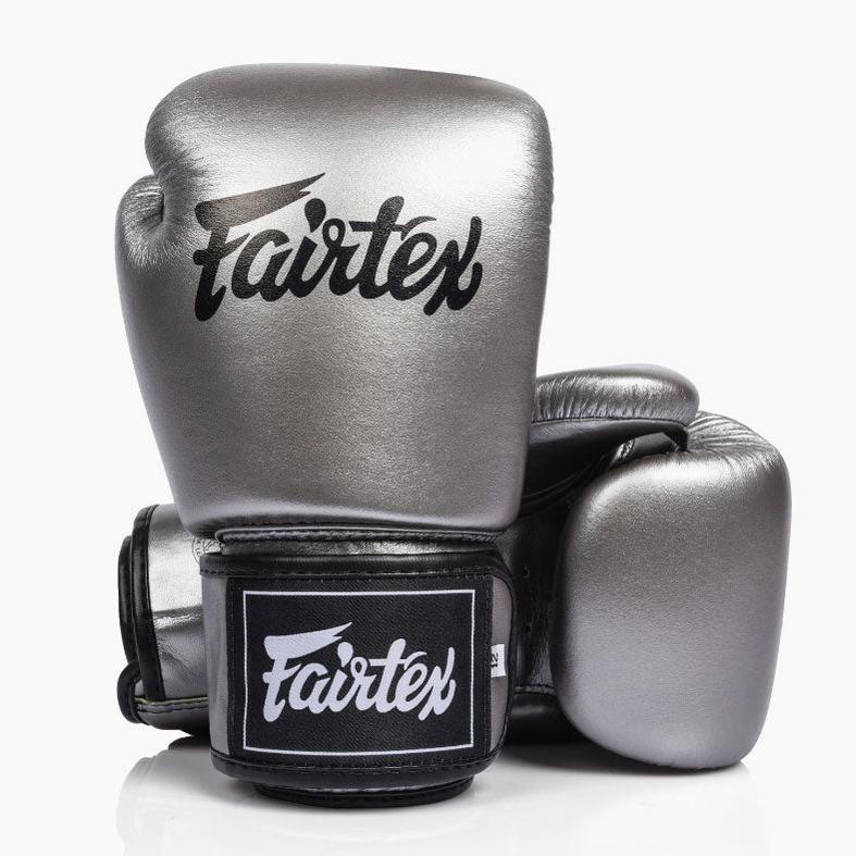 Luvas de Muay Thai Fairtex BGV1C-Plus Gun Metallic 