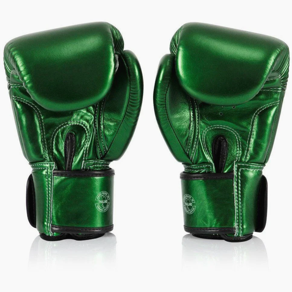 Luvas de Muay Thai Fairtex Metálico BGV22 Verde  - Image 4