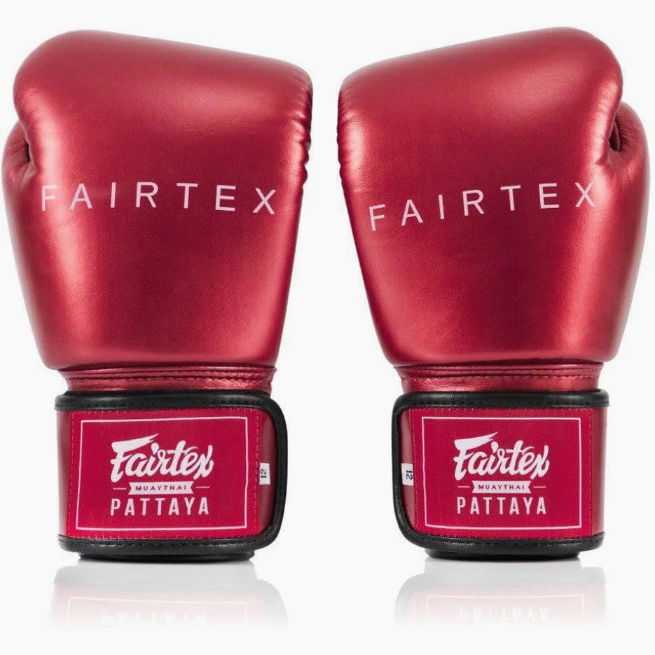 Luvas de Muay Thai Fairtex Metálico BGV22 Vermelho  - Image 2