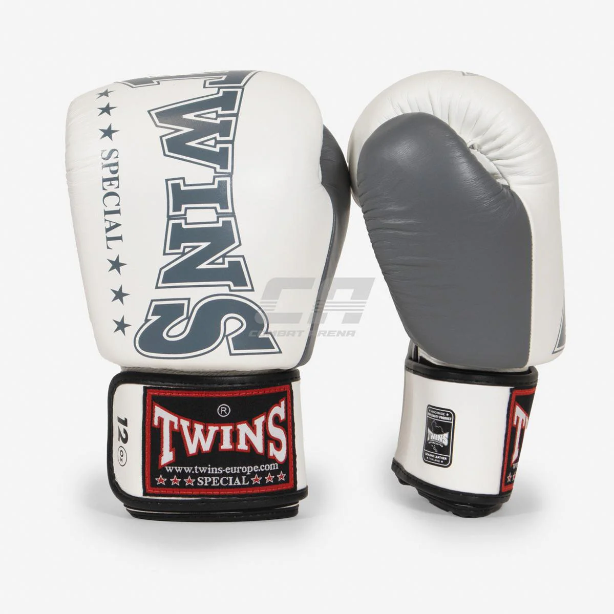 Luvas de Muay Thai Twins Special BGVL 8 Branco-cinza 