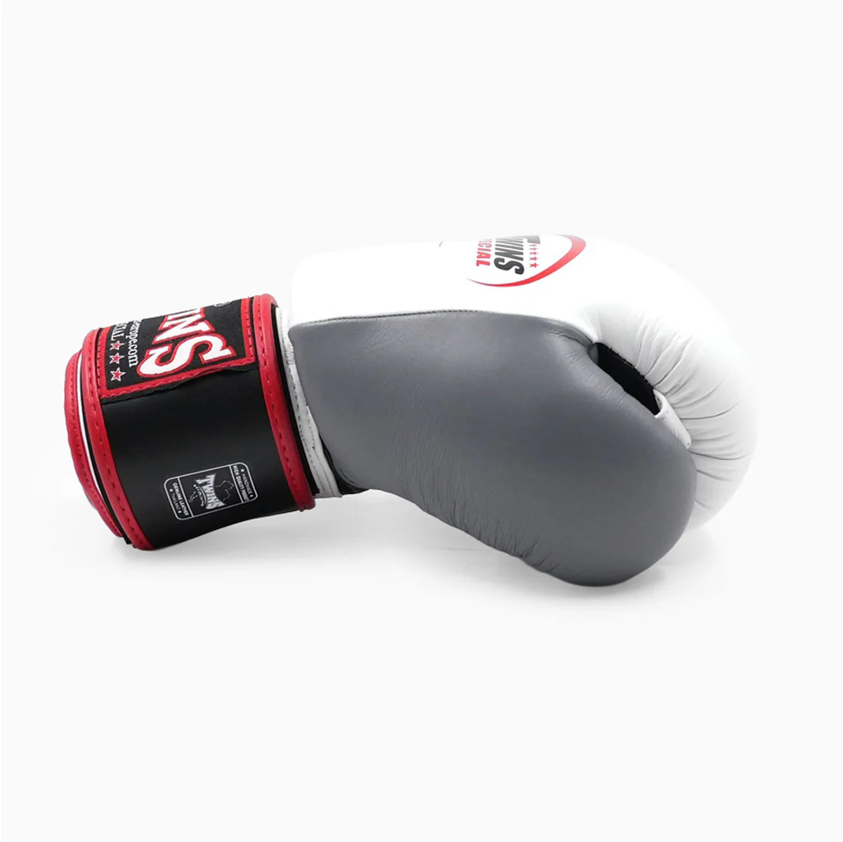 Luvas de Muay Thai Twins Special BGVL3 Preto-branco-cinza  - Image 3