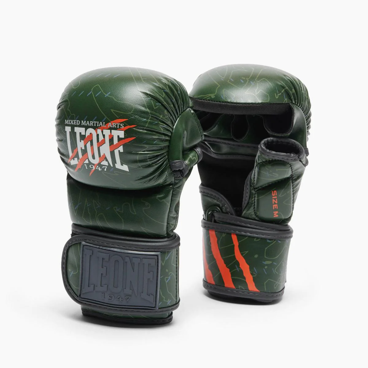 Luvas MMA Leone Primal Instinct Treinamento GP116 com polegar Verde 