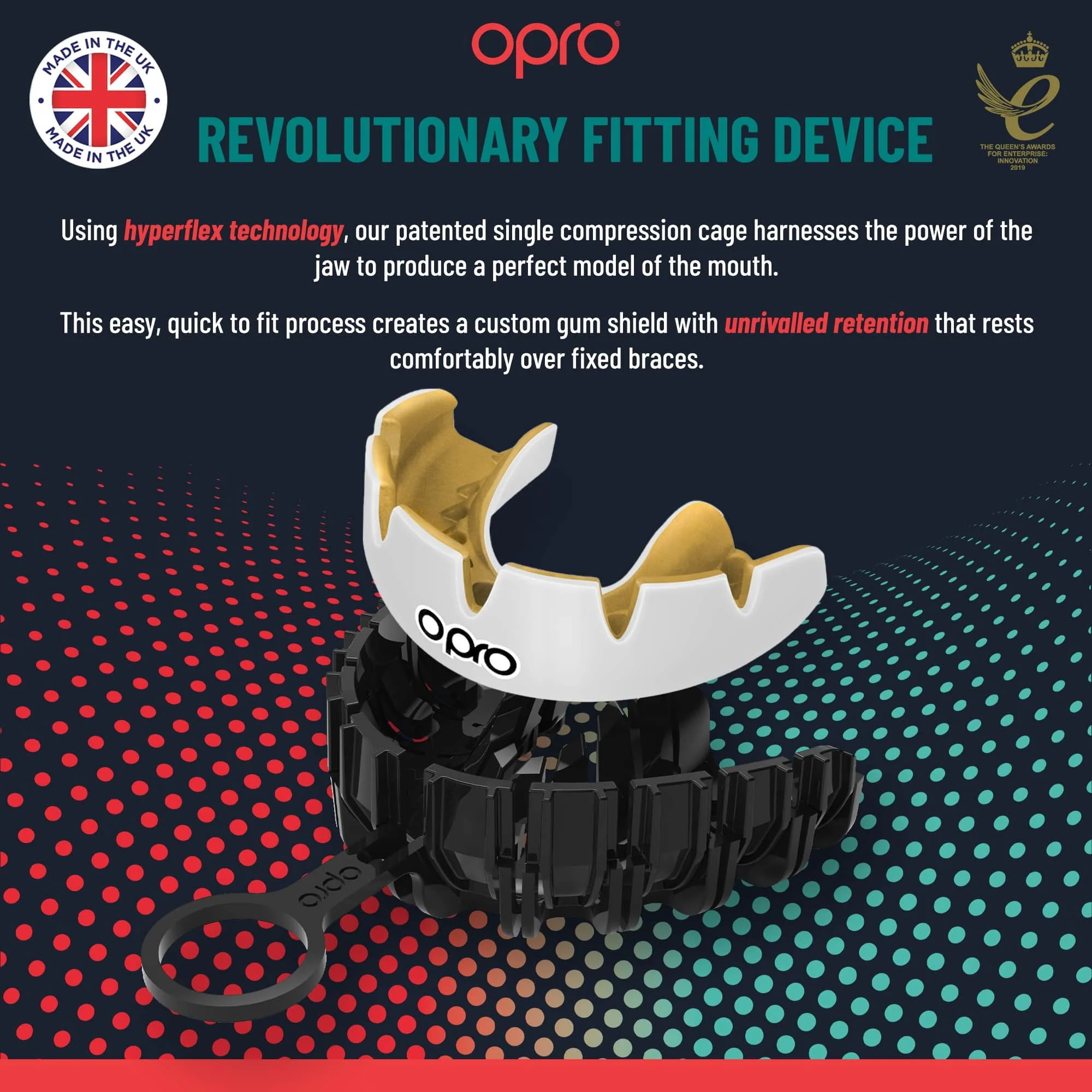 Protetor Bucal Opro Instant Custom-Fit para aparelho Branco-ouro  - Image 3