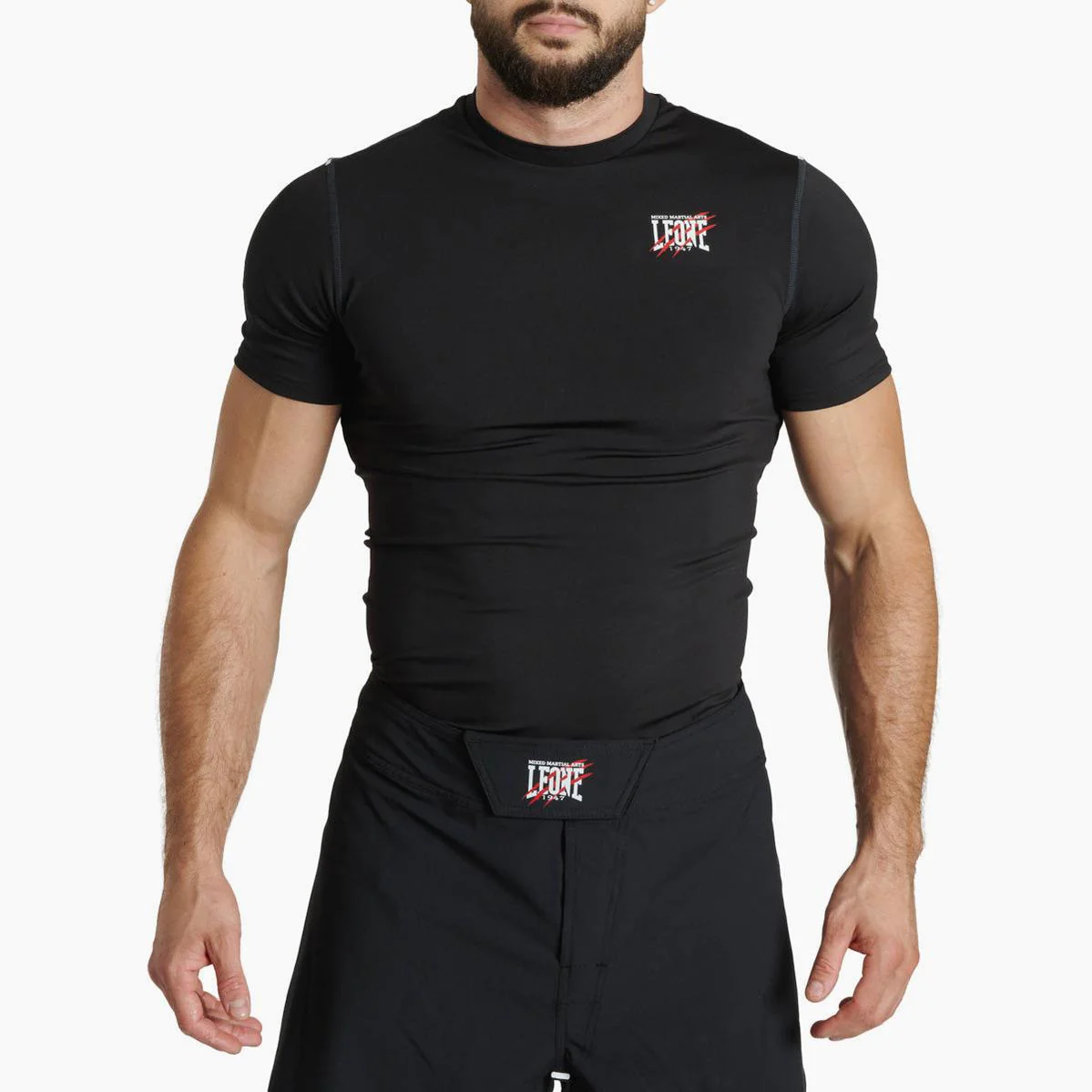 Rashguard Leone Primal Instinct AB917 mangas curtas Preto 