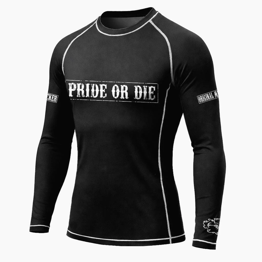Rashguard Pride or Die Fight Club mangas compridas 
