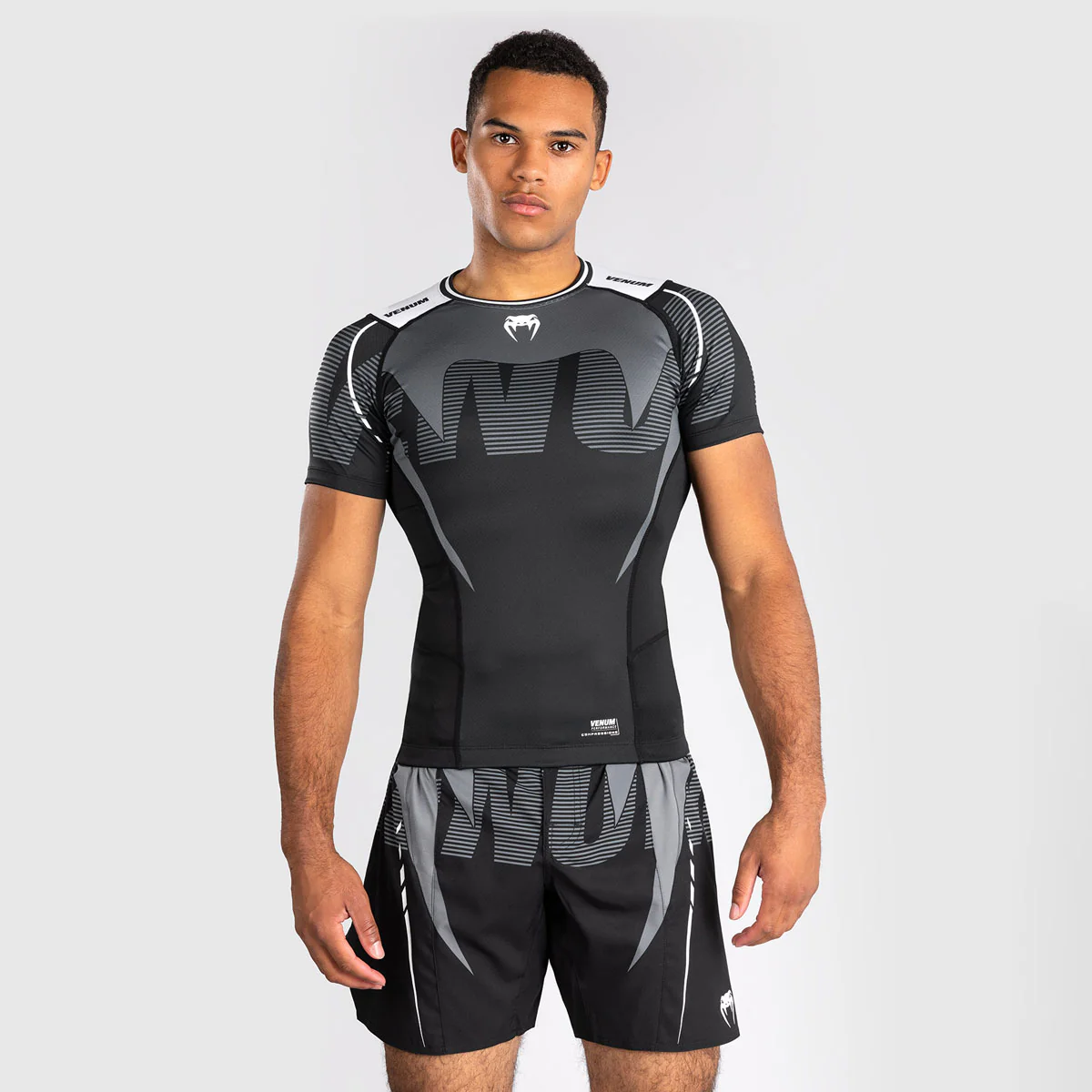 Rashguard Venum Adrenaline mangas curtas Preto-cinza