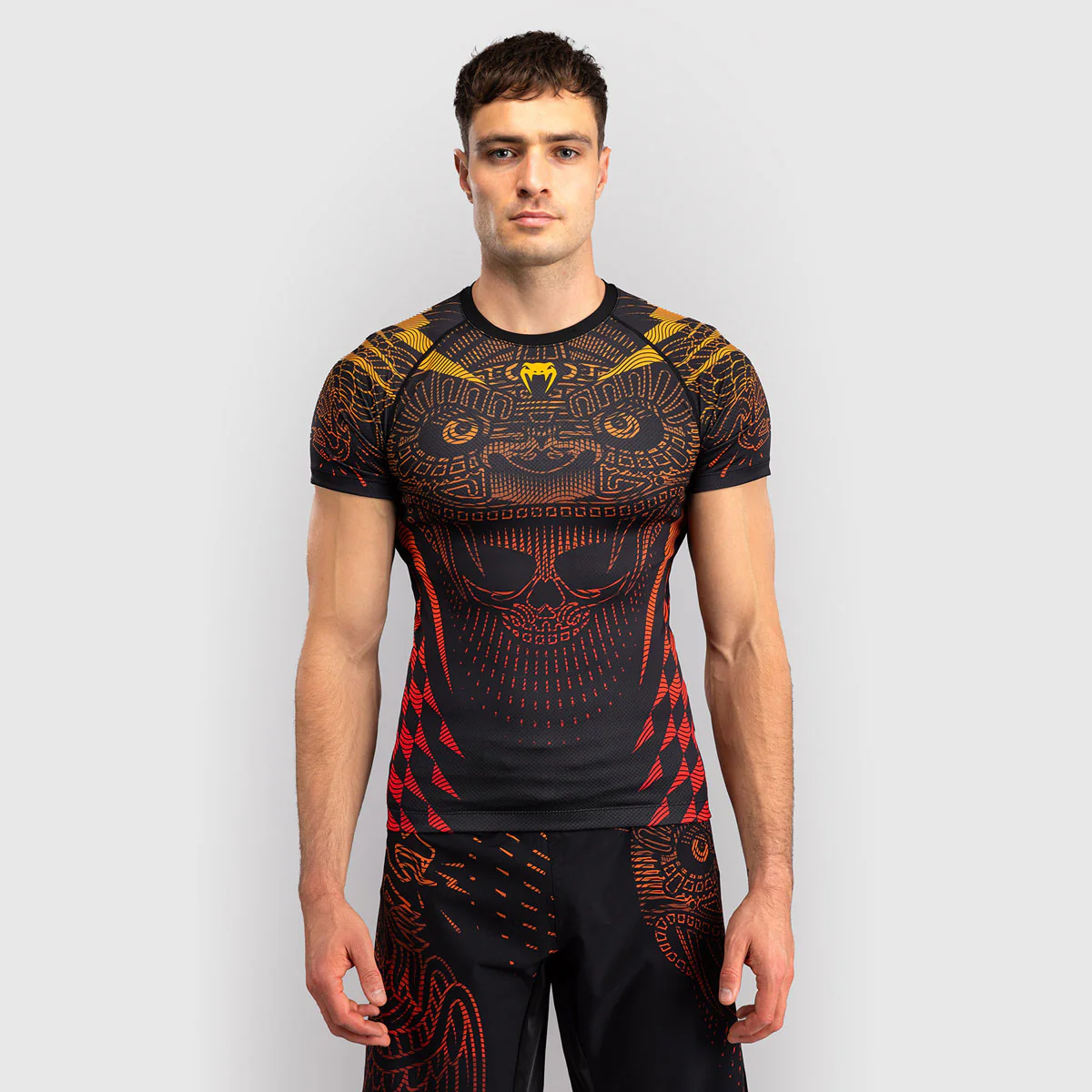 Rashguard Venum Quetzal Fury mangas curtas Preto-vermelho 
