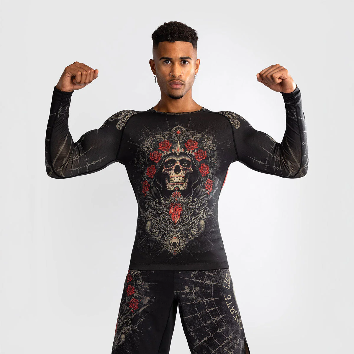 Rashguard Venum Santa Muerte 5.0 mangas compridas Preto-Dourado 