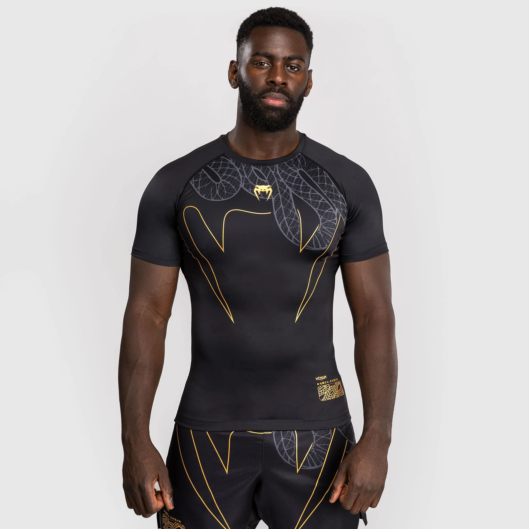 Rashguard Venum Serpenti mangas curtas Preto 