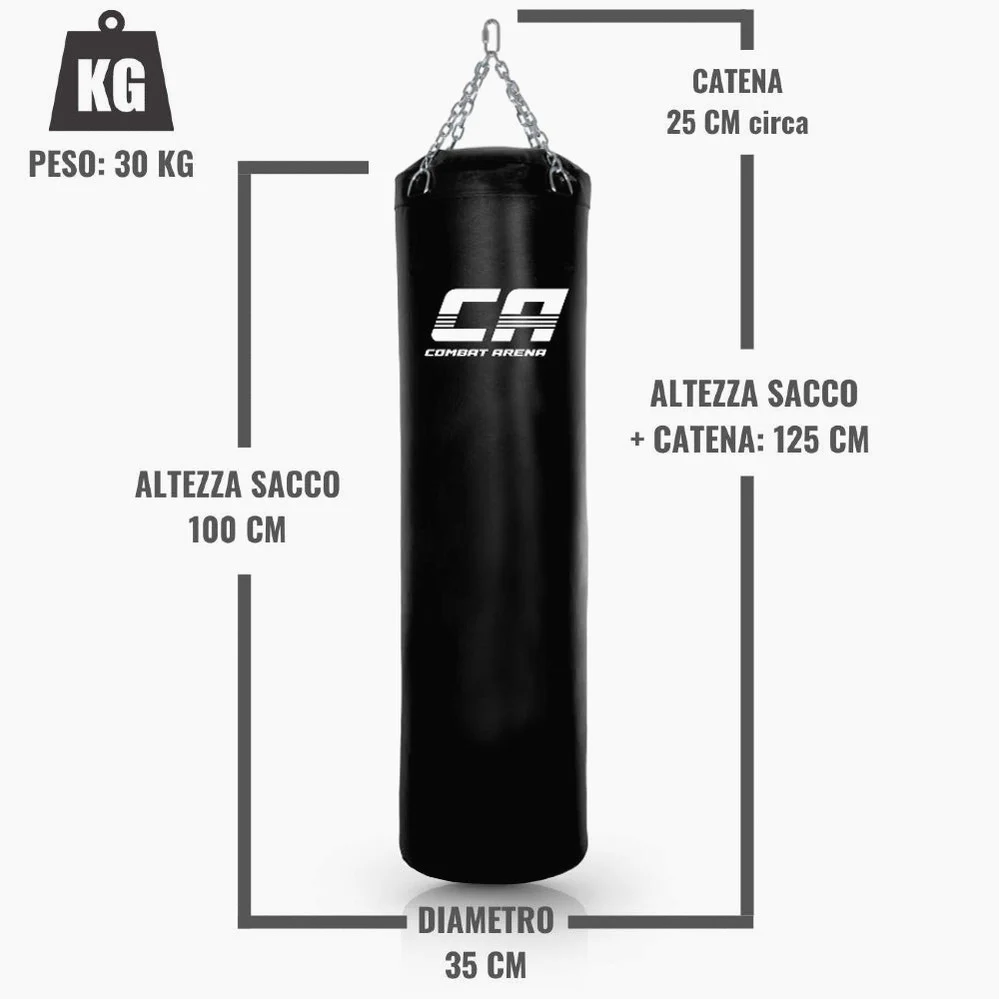 Saco de Boxe Combat Arena Treinamento PRO 30 Kg Preto  - Image 2