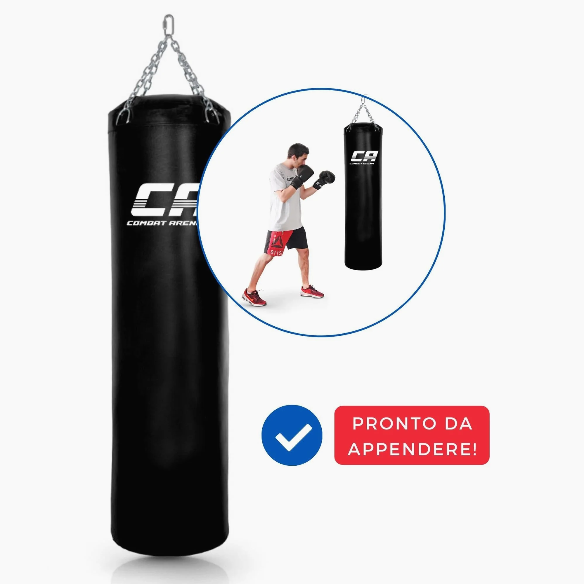 Saco de Boxe Combat Arena Treinamento PRO 40 Kg Preto  - Image 5