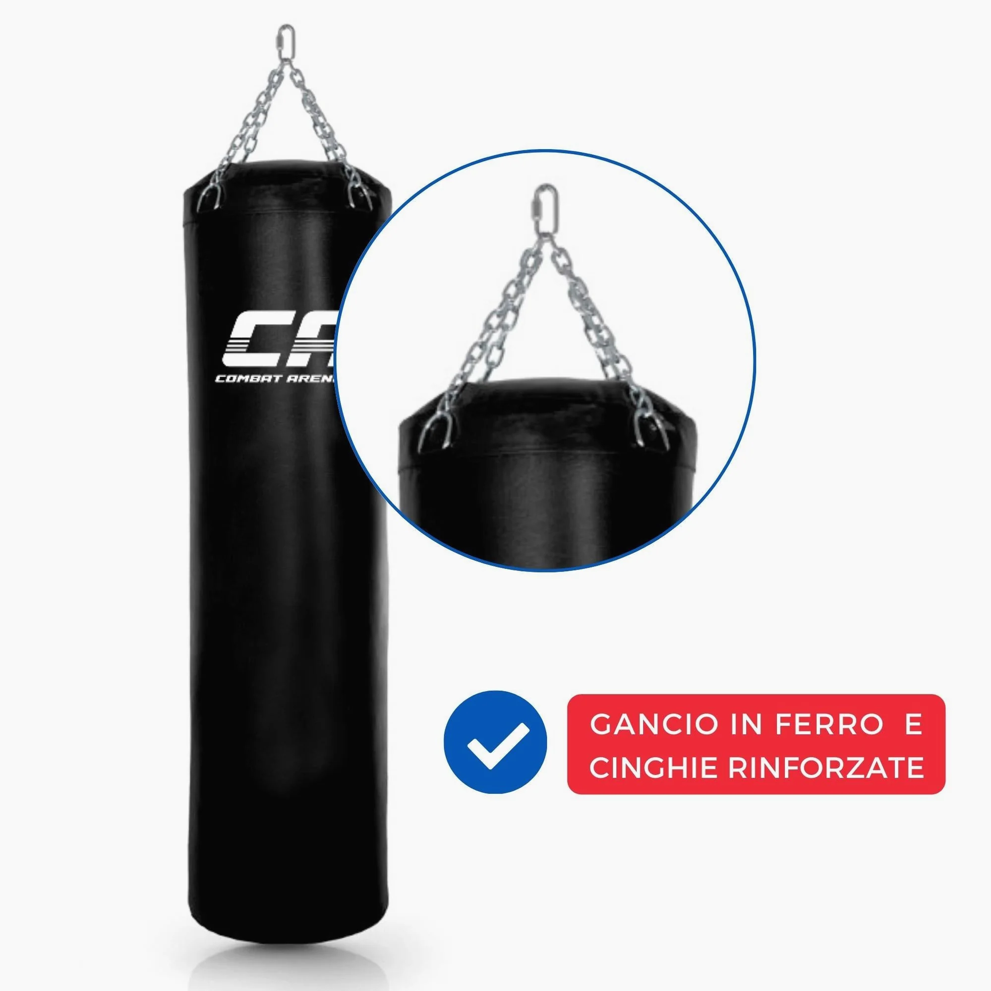 Saco de Boxe Combat Arena Treinamento PRO 50 Kg Preto  - Image 6