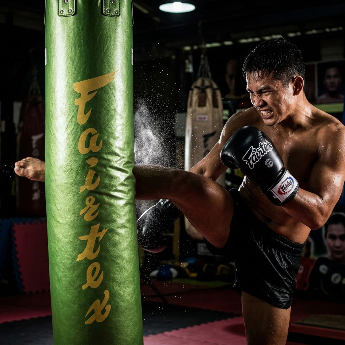 Saco Fairtex HB6 Python Print Verde 40 kg 180 cm Cheio  - Image 10