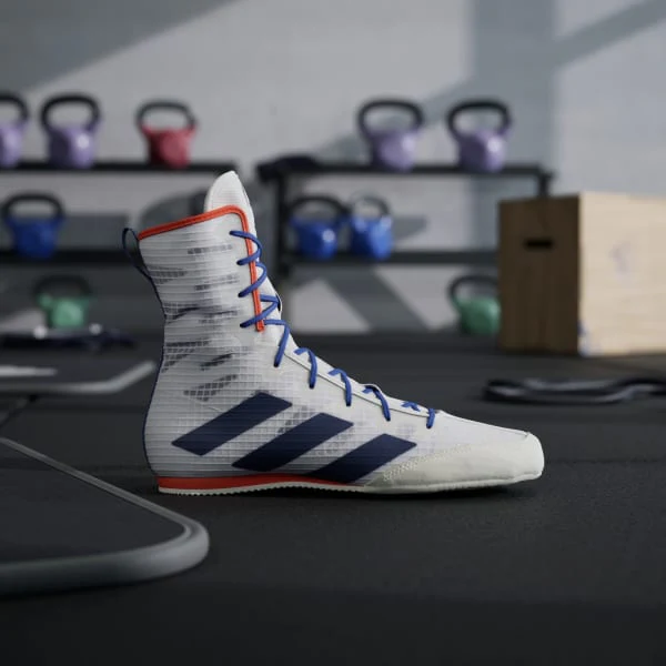 Sapatos de Boxe Adidas Box Hog 4 Branco-azul  - Image 2
