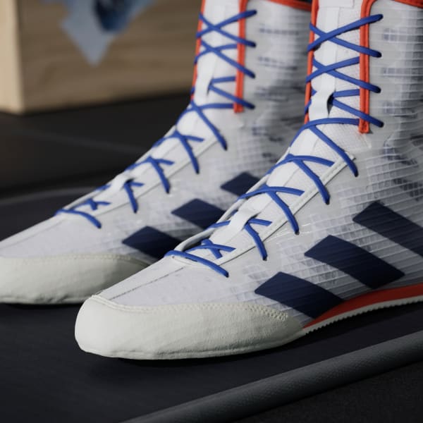 Sapatos de Boxe Adidas Box Hog 4 Branco-azul  - Image 8
