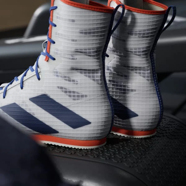 Sapatos de Boxe Adidas Box Hog 4 Branco-azul  - Image 9