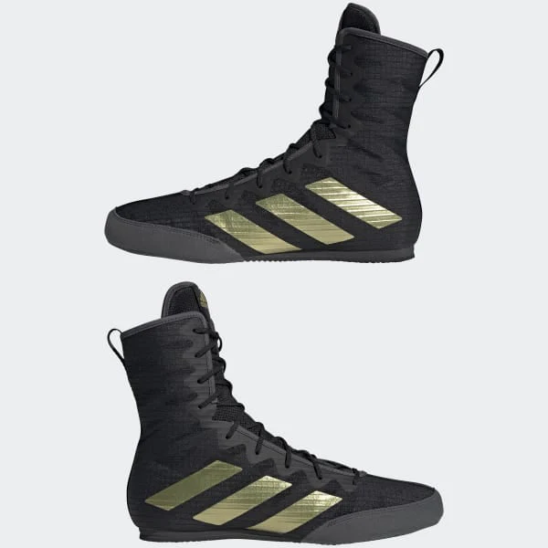 Sapatos de Boxe Adidas Box Hog 4 Preto-ouro  - Image 4